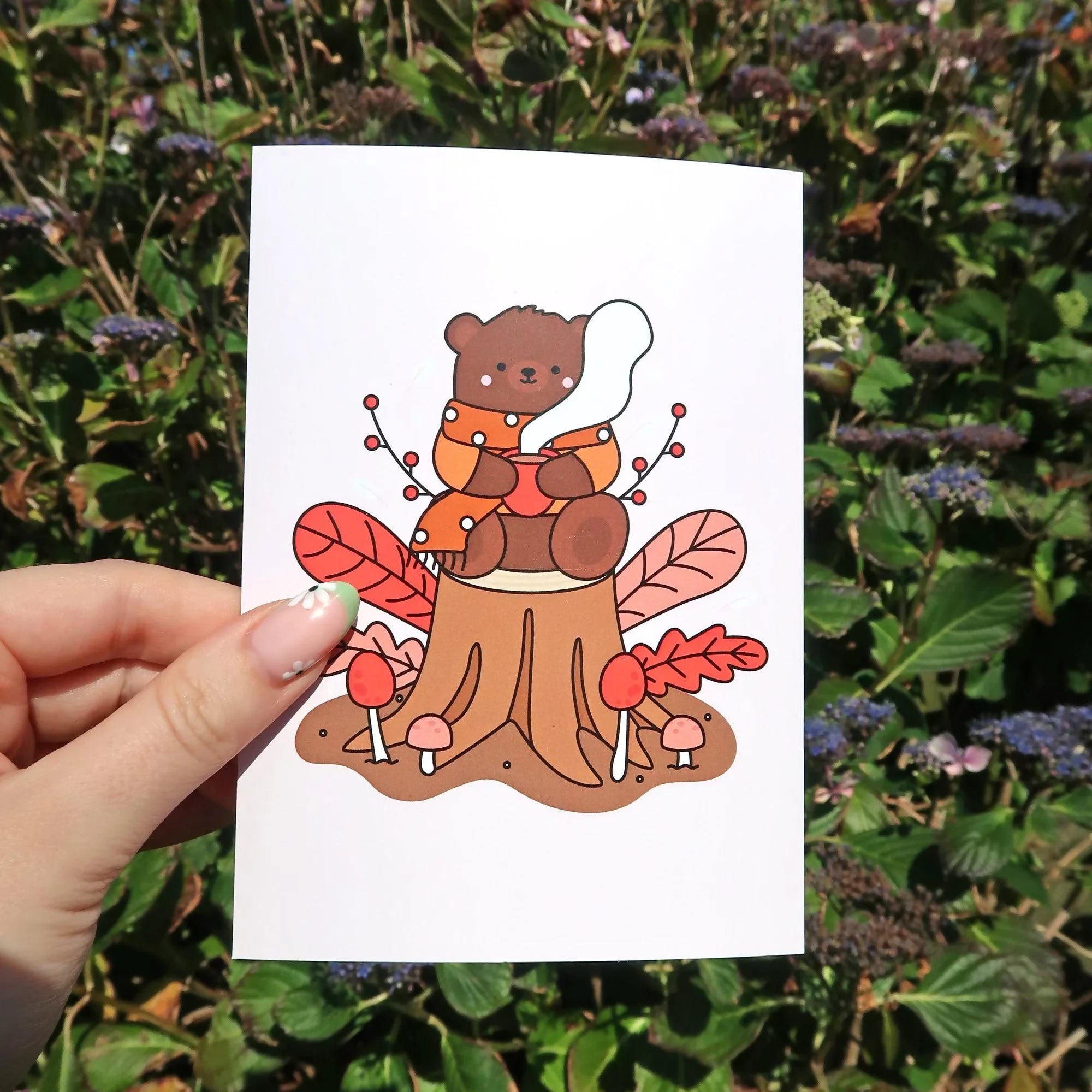 Autumn Bear A6 Art Print