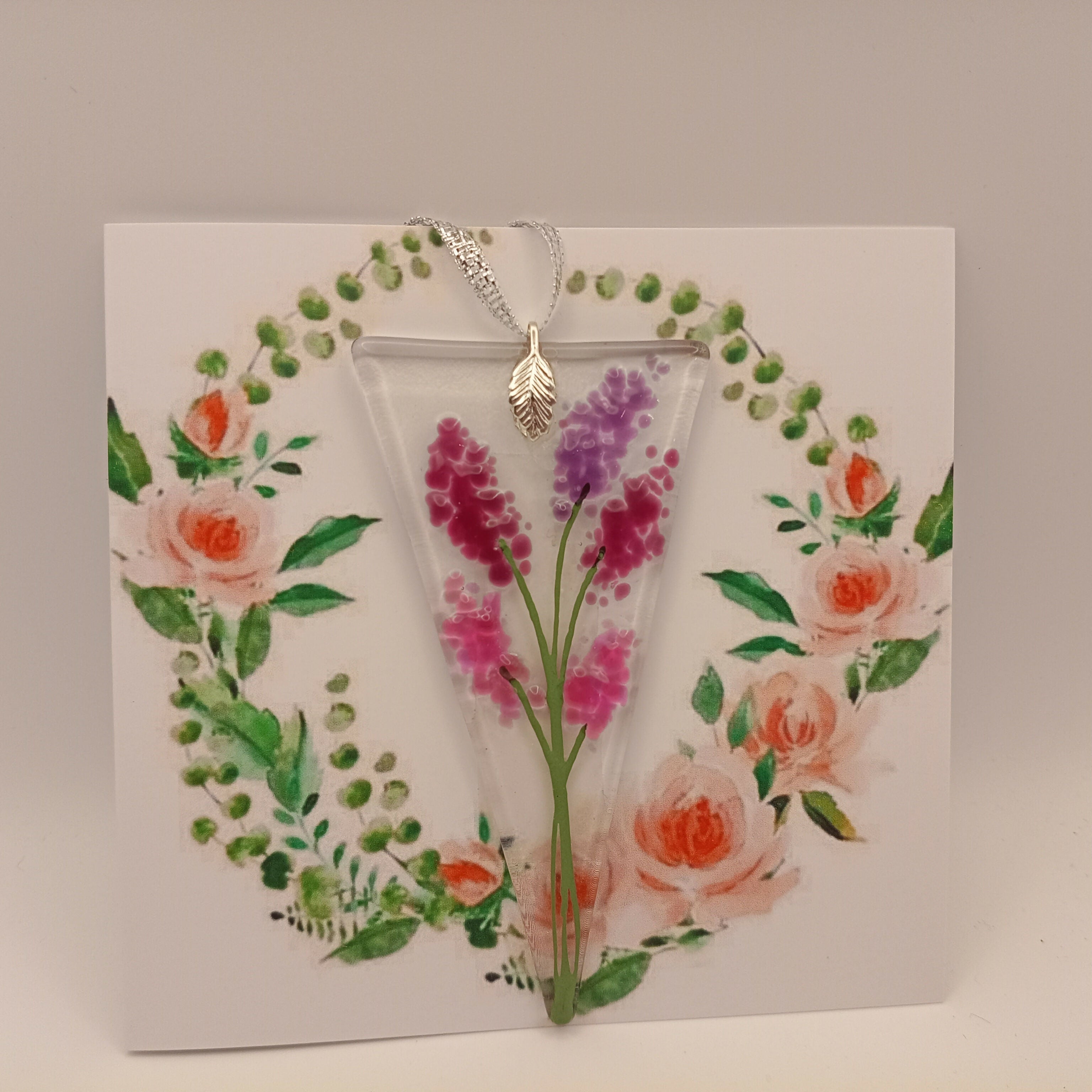 Fused Glass Flower Card