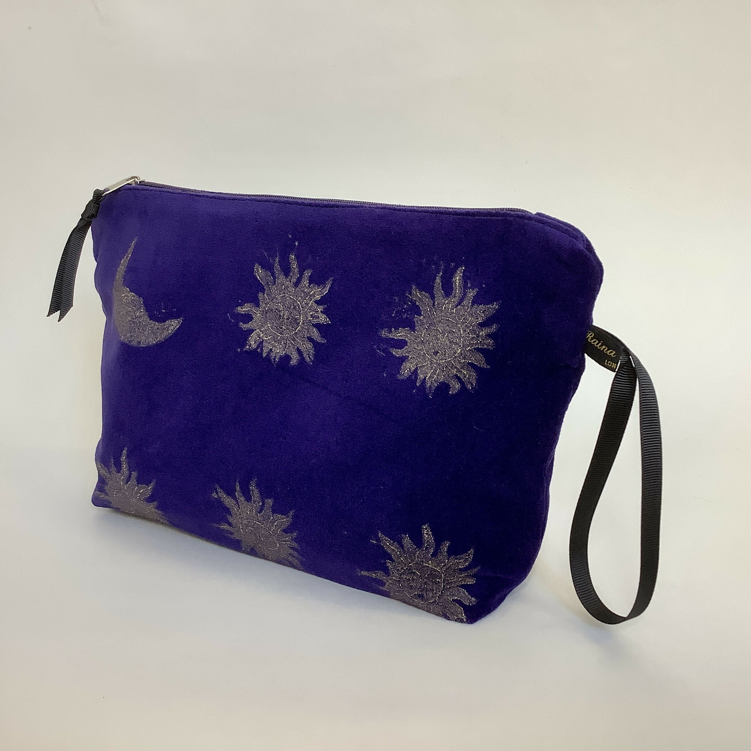 Purple Velvet Sun & Moon Makeup Bag