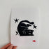 Lino Printed Artwork - Tiny Cat Big Fall