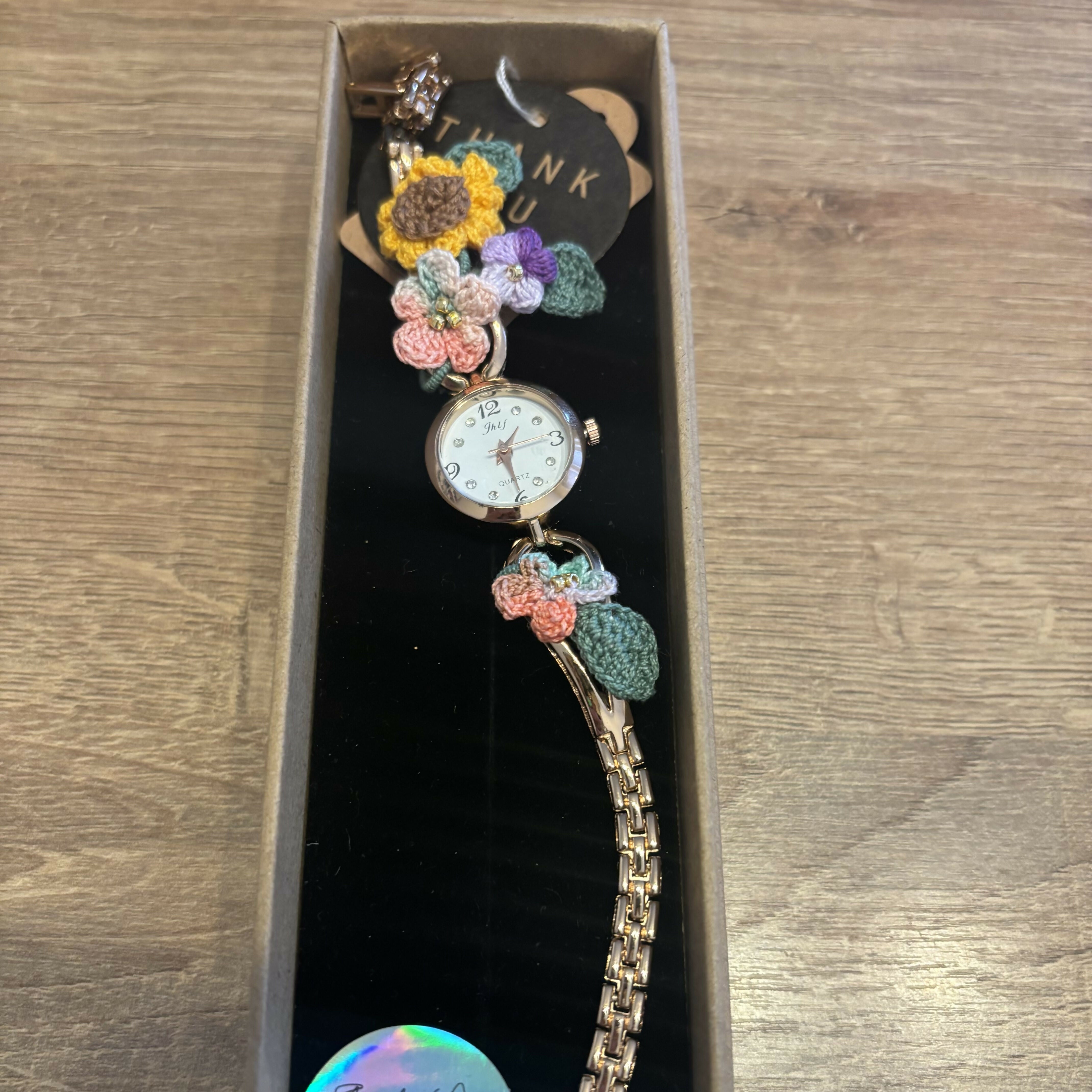 18K Gold Plated Flower watches