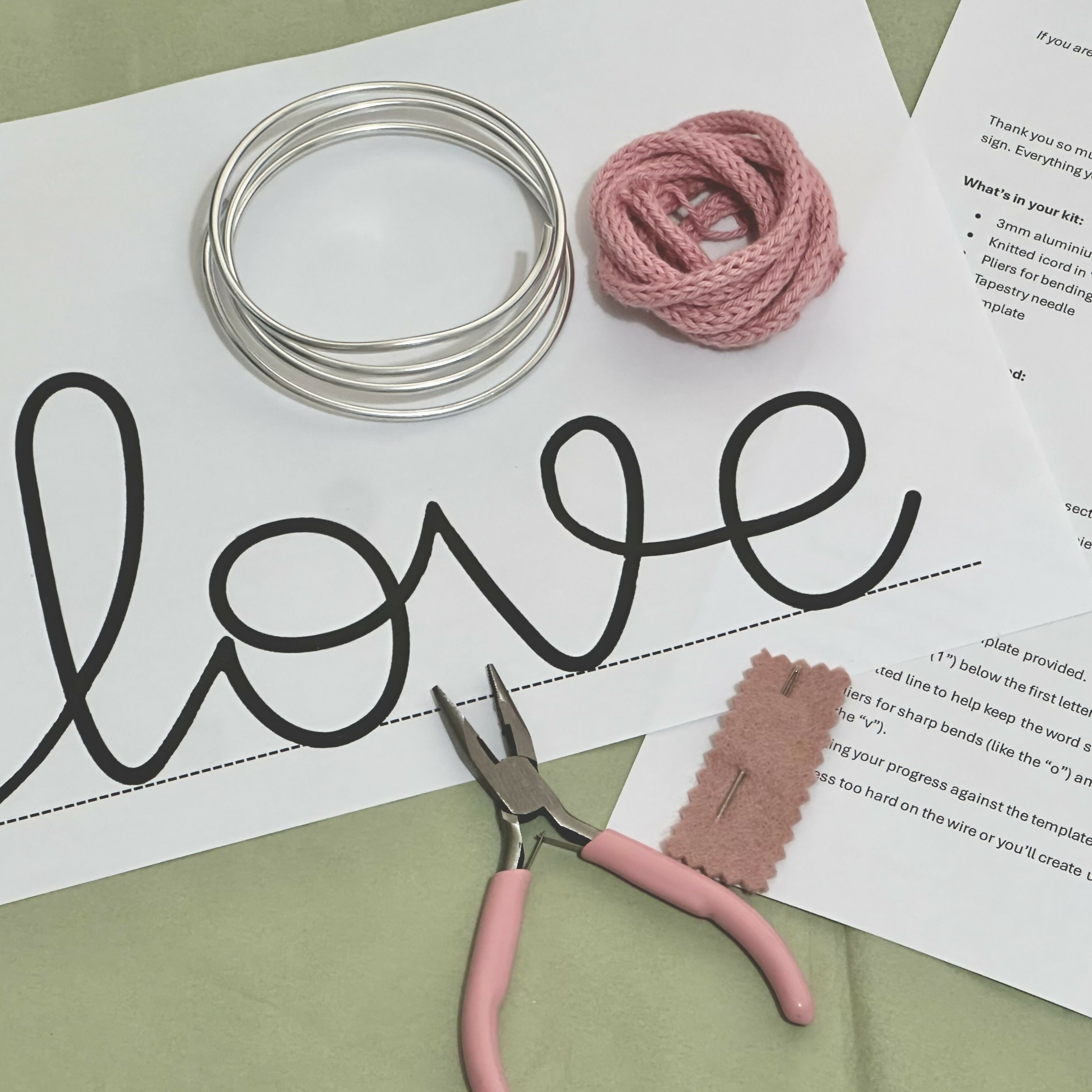 DIY ‘Love’ Knitted Wire Kit