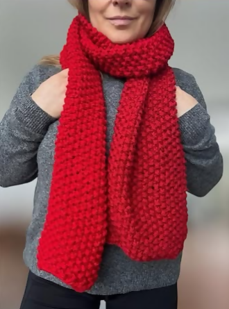 UNISEX, REGULAR THICKNESS, RICH RED COLOUR, COSY SCARF, STRETCHY