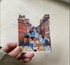 Double Layered Wooden Magnet - Cats on the Street