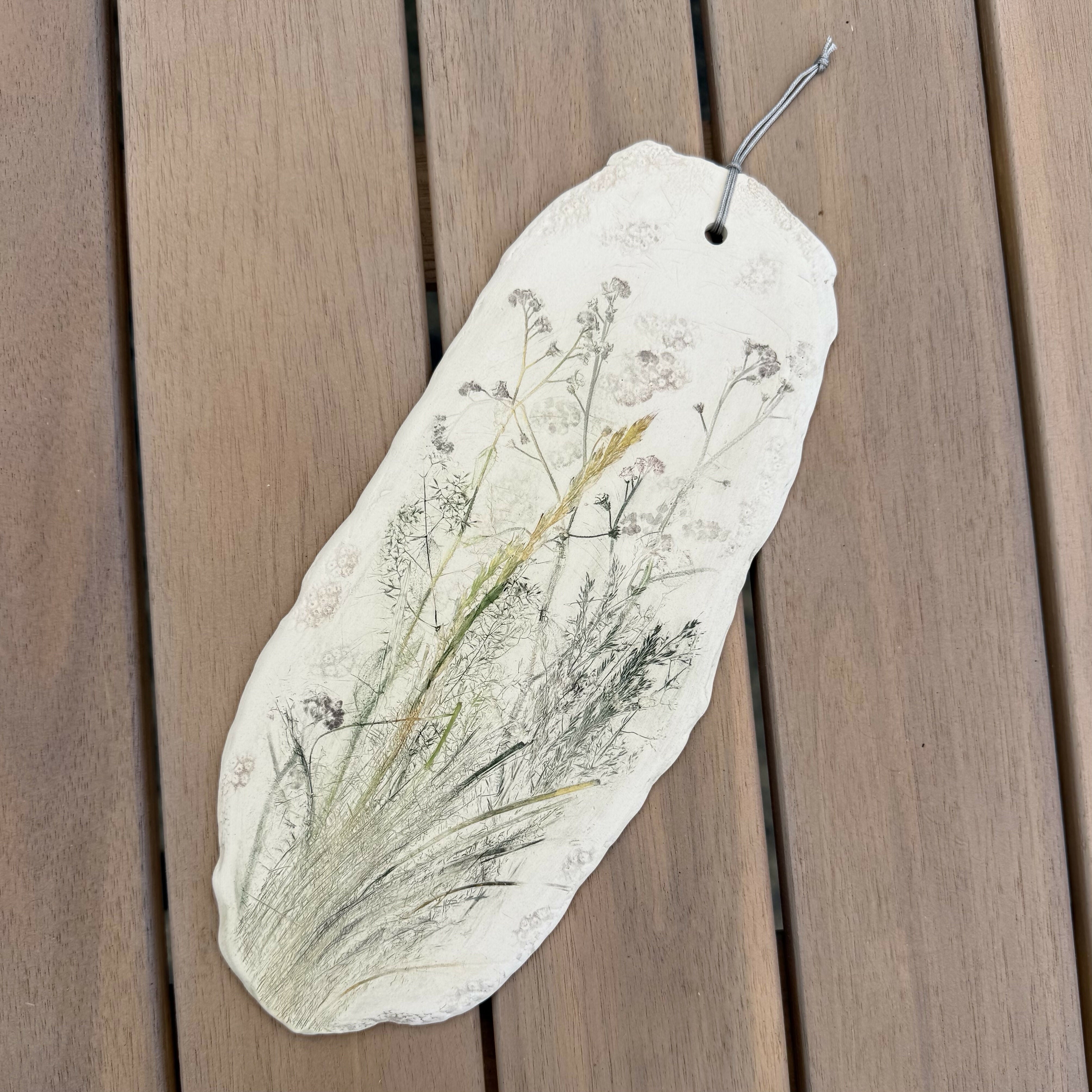 Botanical ceramic shard
