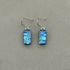 Blue & Green Flower Dichroic Glass Necklace and Earrings Set - Sterling Silver, Handmade by Jade Tapson Glass.