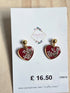 Stainless Steel Real Queen Anne's Lace Flowers Heart Dangle Earrings
