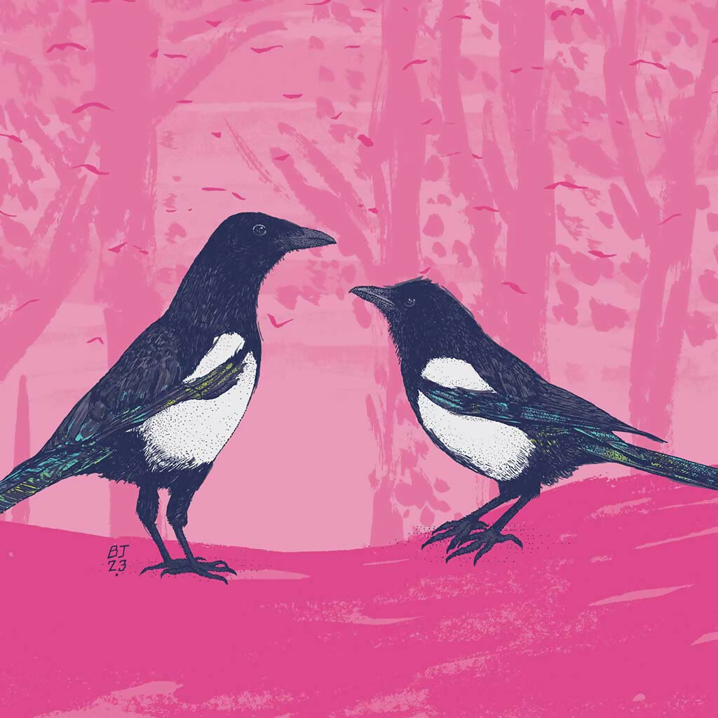 Magpies - Two for Joy Art Print