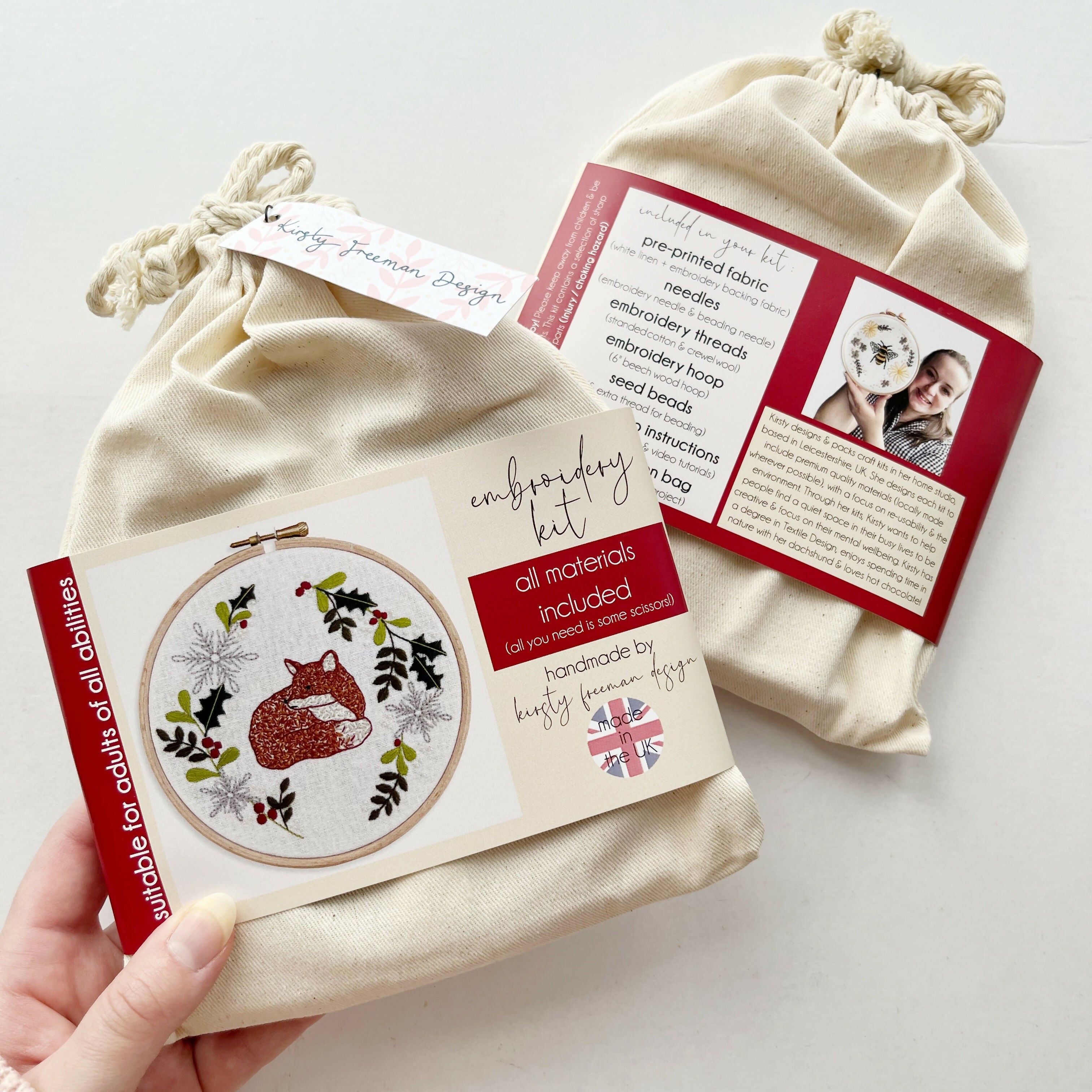 Christmas Fox Embroidery Kit