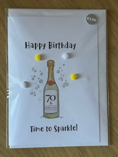 Birthday 70 & Fabulous - Pom Pom greeting card