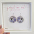 Pressed Forget Me Not Paw Print Circle Earrings Sterling Silver