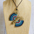 Blue Butterfly Necklace; Handcrafted Macramé & Gold Wire Art Statement Pendant