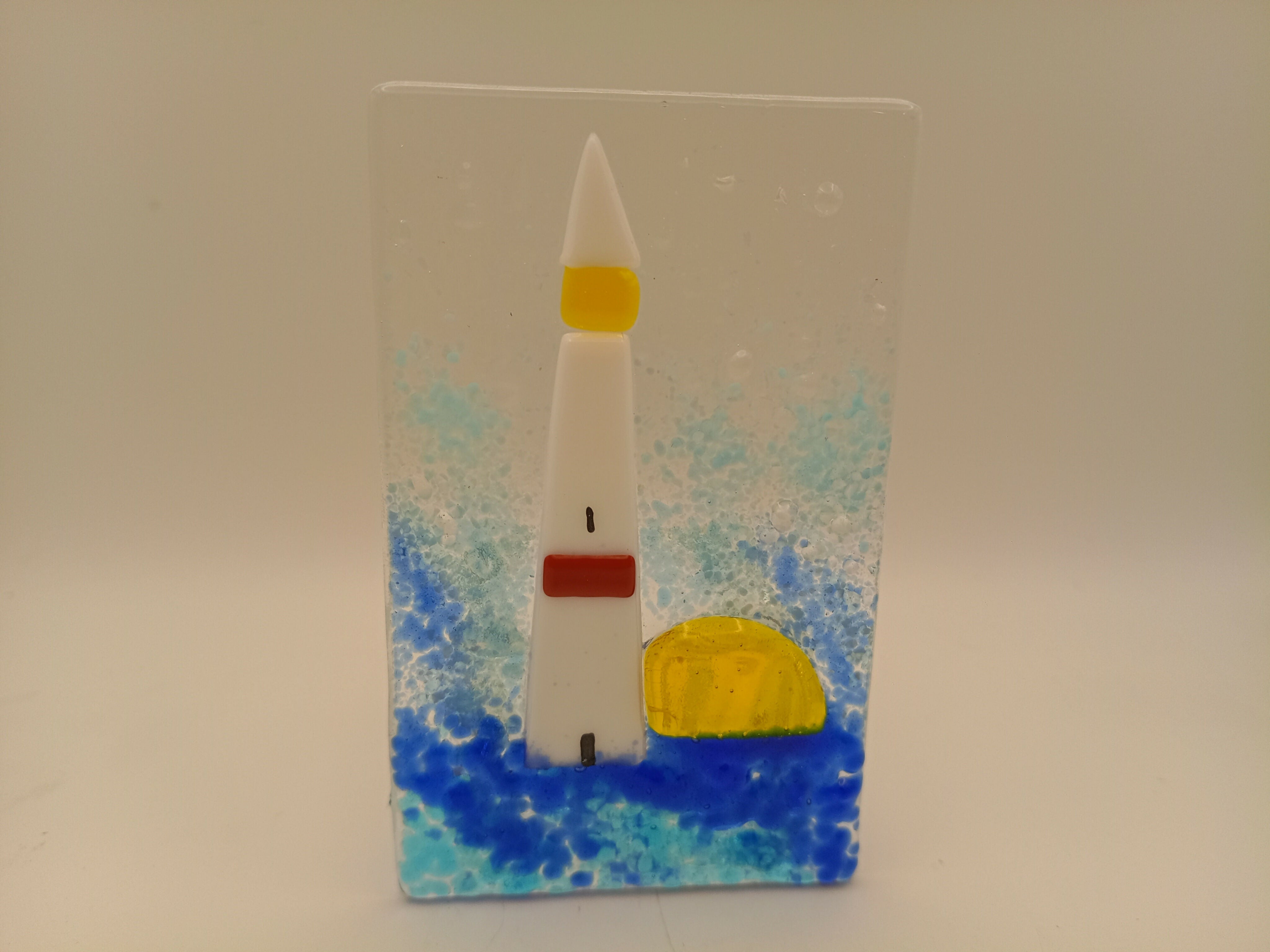 Fused Glass Lighthouse Tealight