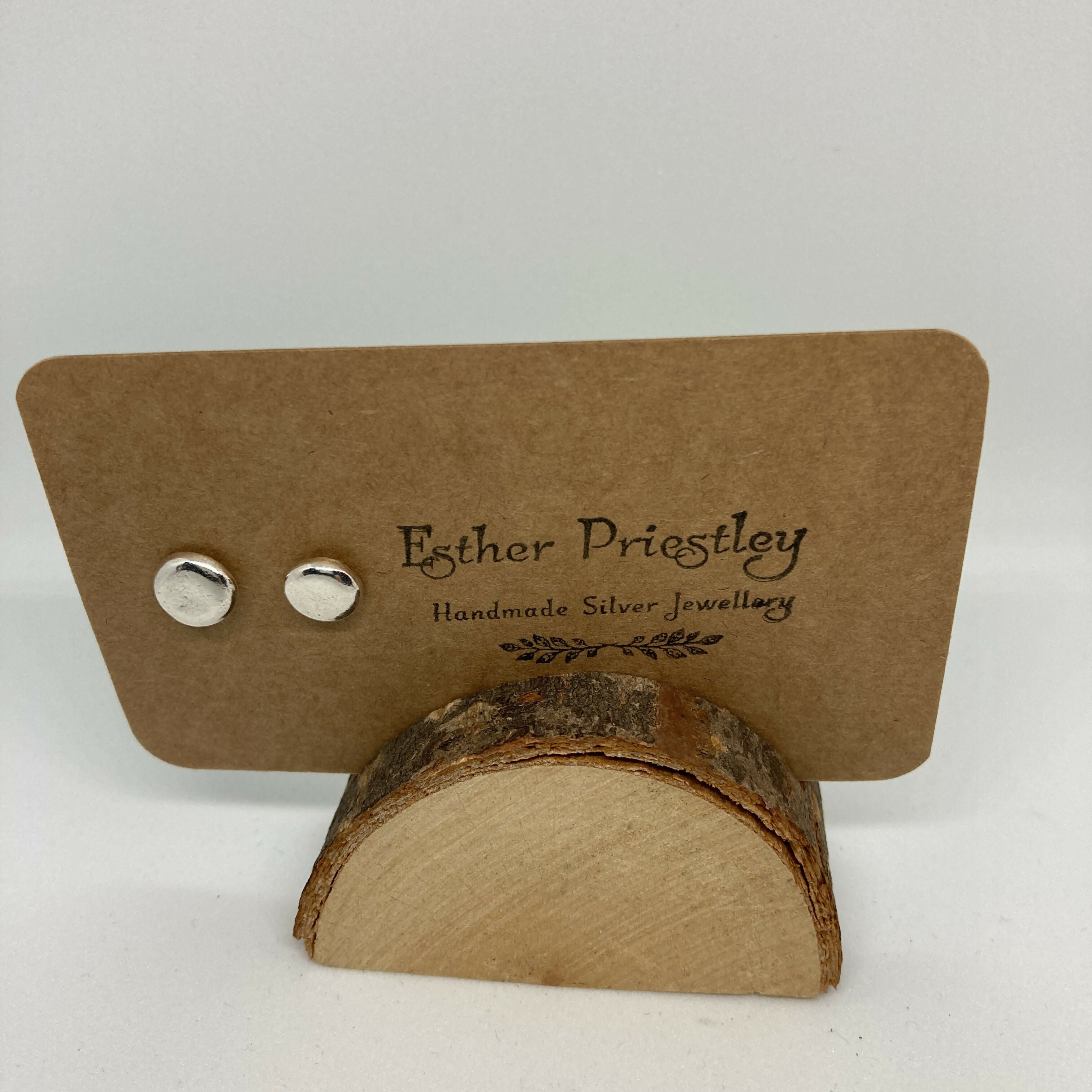 Pebble Studs – Handmade Silver Disc Earrings