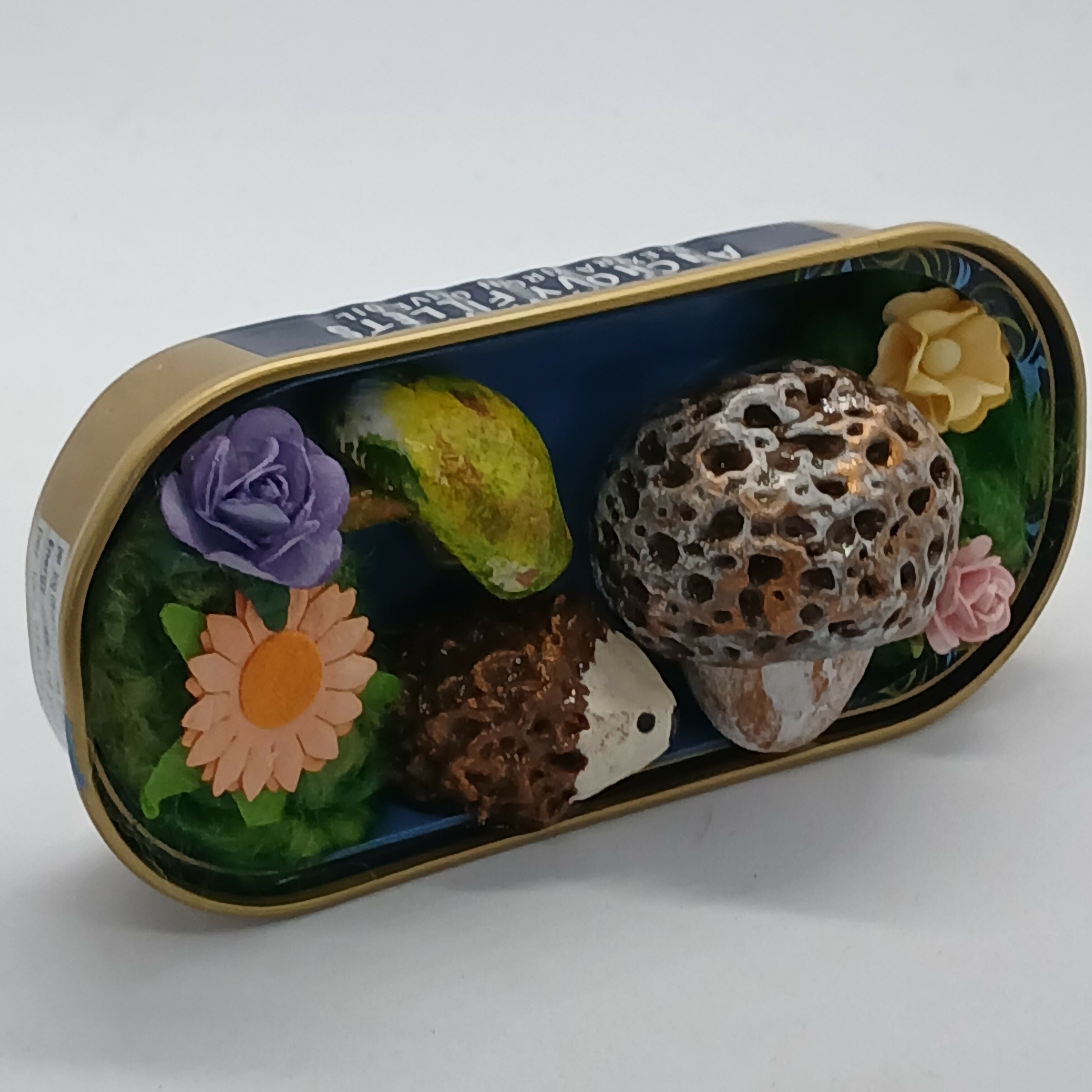 Small Toadstool and Hedgehog Desk Buddy/Pet Tin
