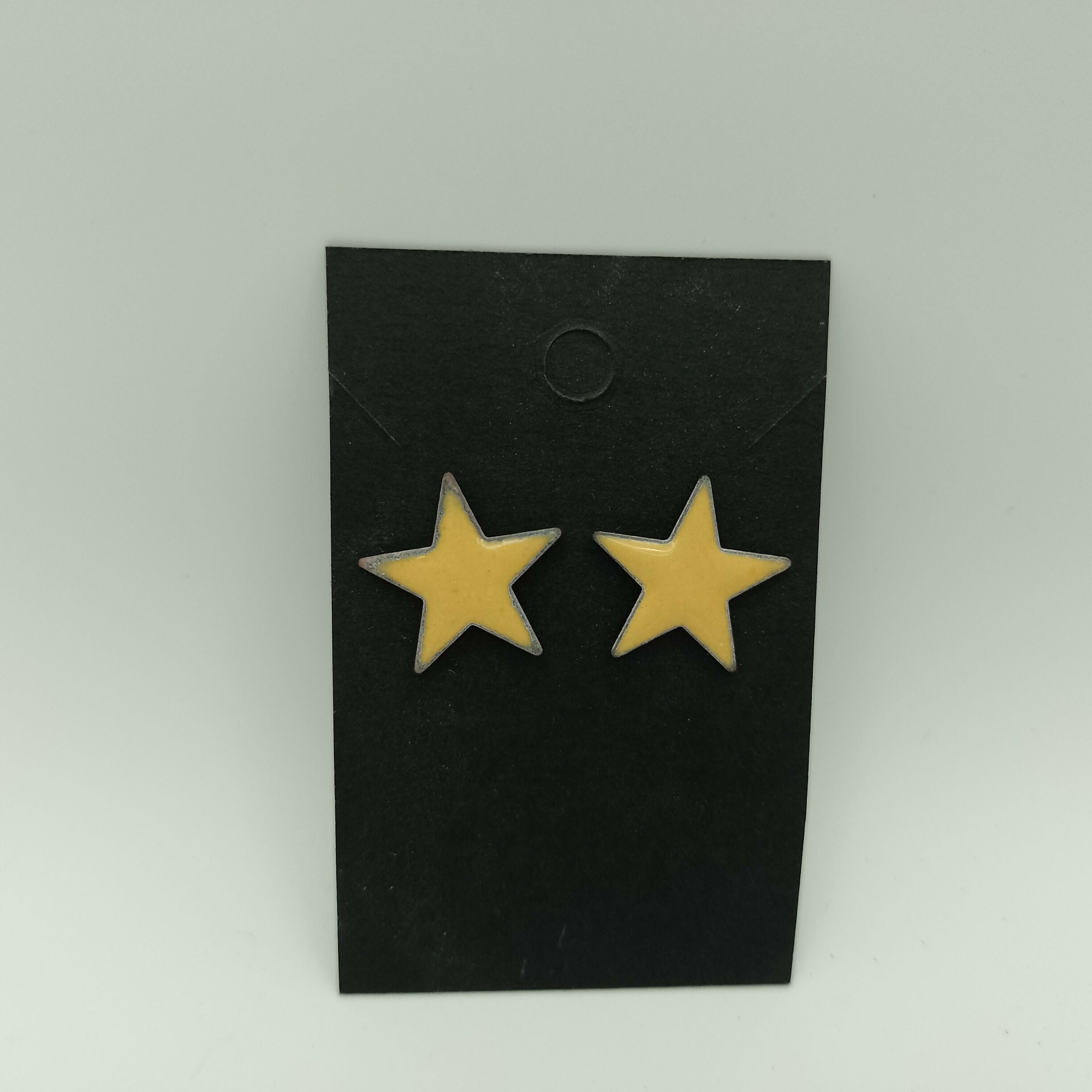 Yellow Enamel Star Stud Earrings