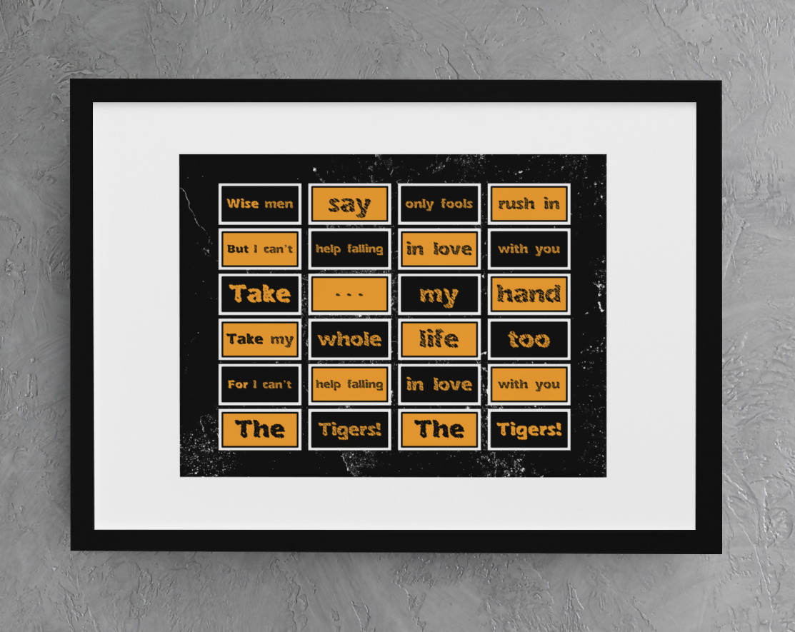 Hull City Art Print WISE MEN SAY LYRICS Design