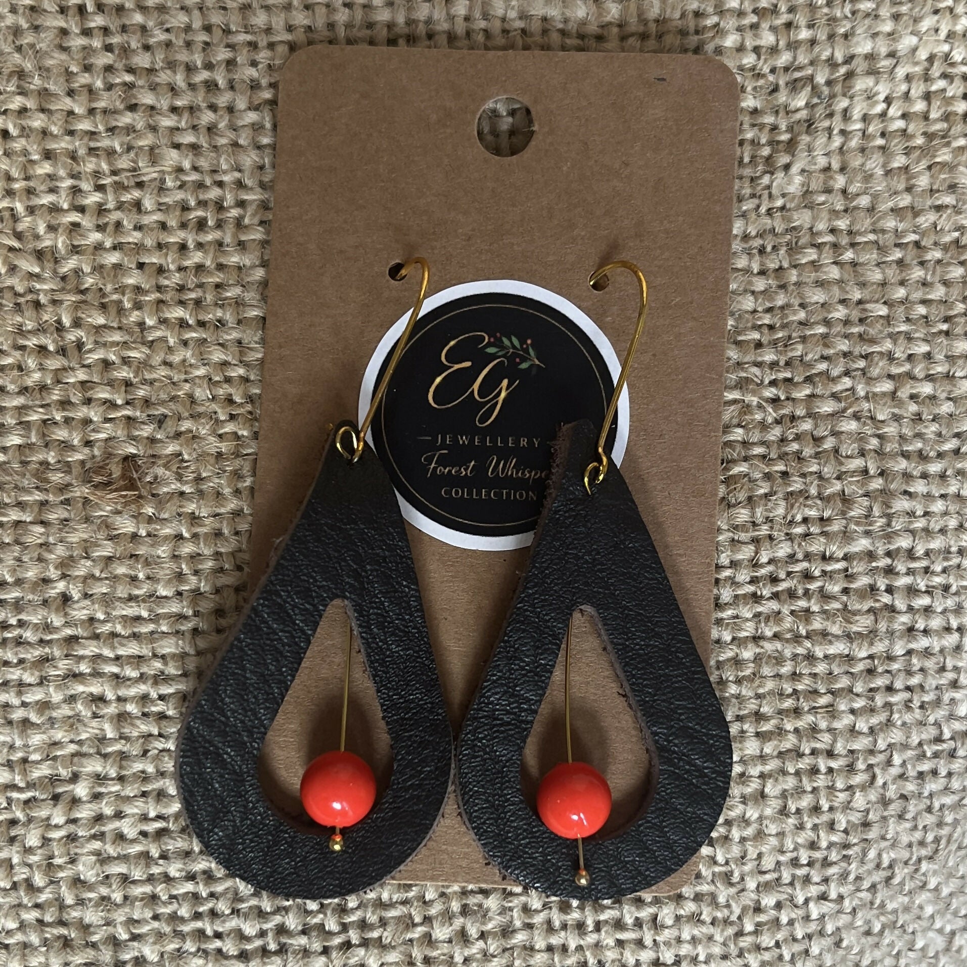 Autumn Ember Leather Earrings