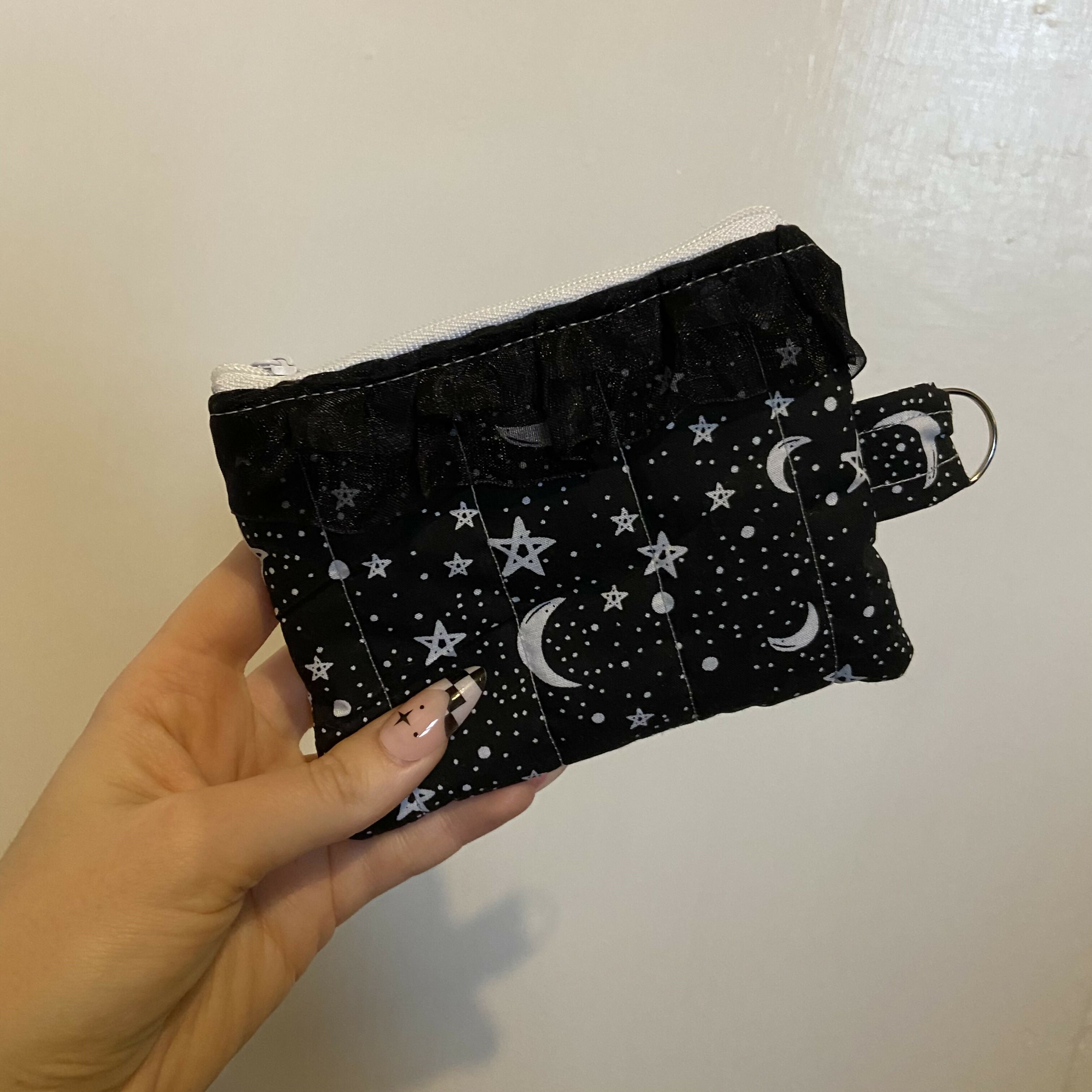 Black and White Stars Mini Zipper Pouch