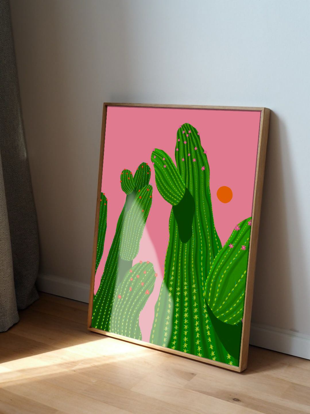 Pink Cactus Art Print