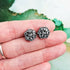 Handmade Black And Glitter D20 Resin Stud Earrings