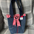Unique Handcrafted Cute Denim Tote Bag Handbag Made From Upcycled Jeans With Flower Decoration