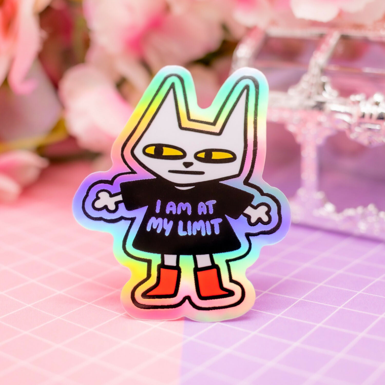 Holographic Sticker - "I Am At My LIMIT" Cat