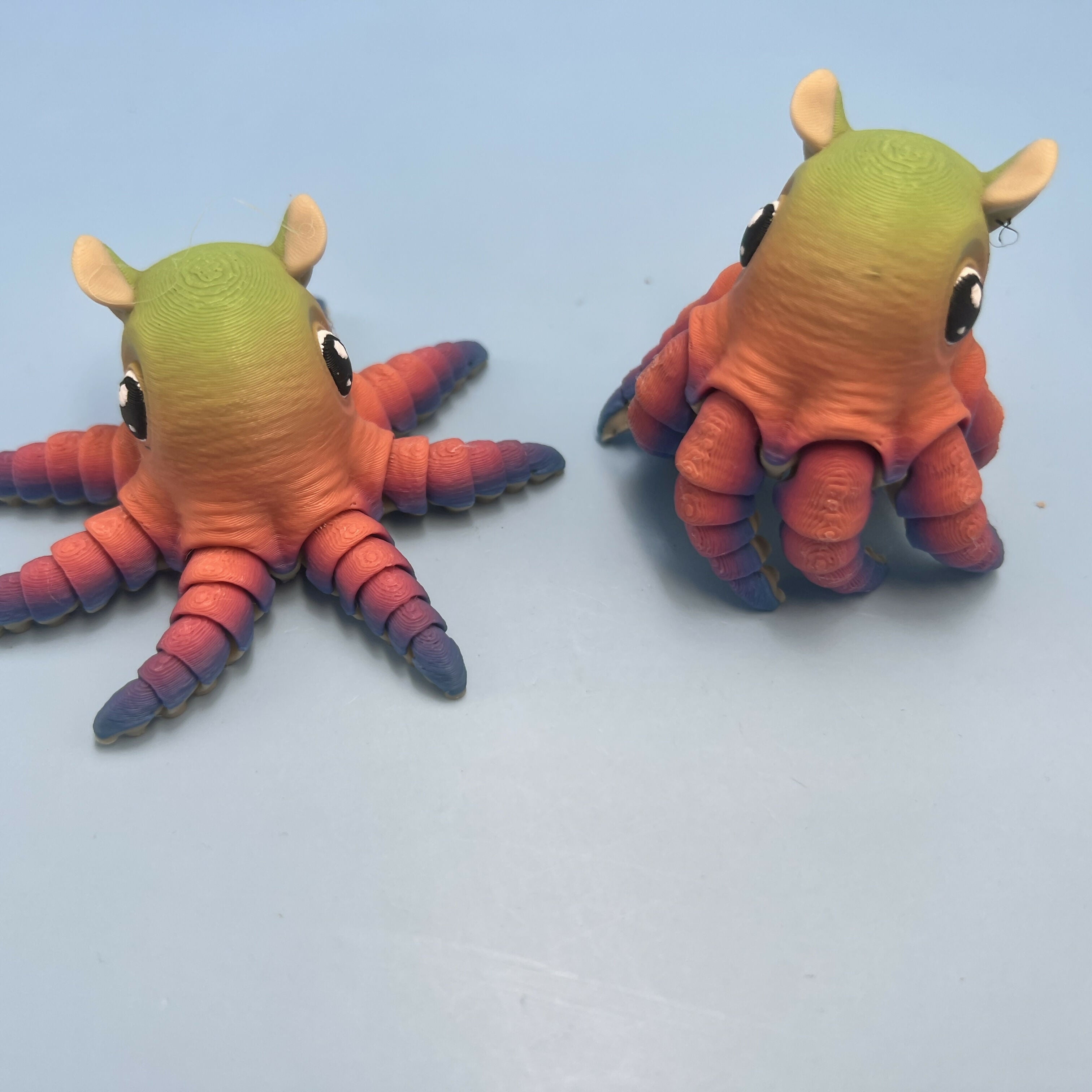 3D Printed MEDIUM: Articulated Sensory Fidget Animals friends Flapjack (Purple/Blue/Teal Spectrum) (Orange) (Green/Blue/Peach) 9cm