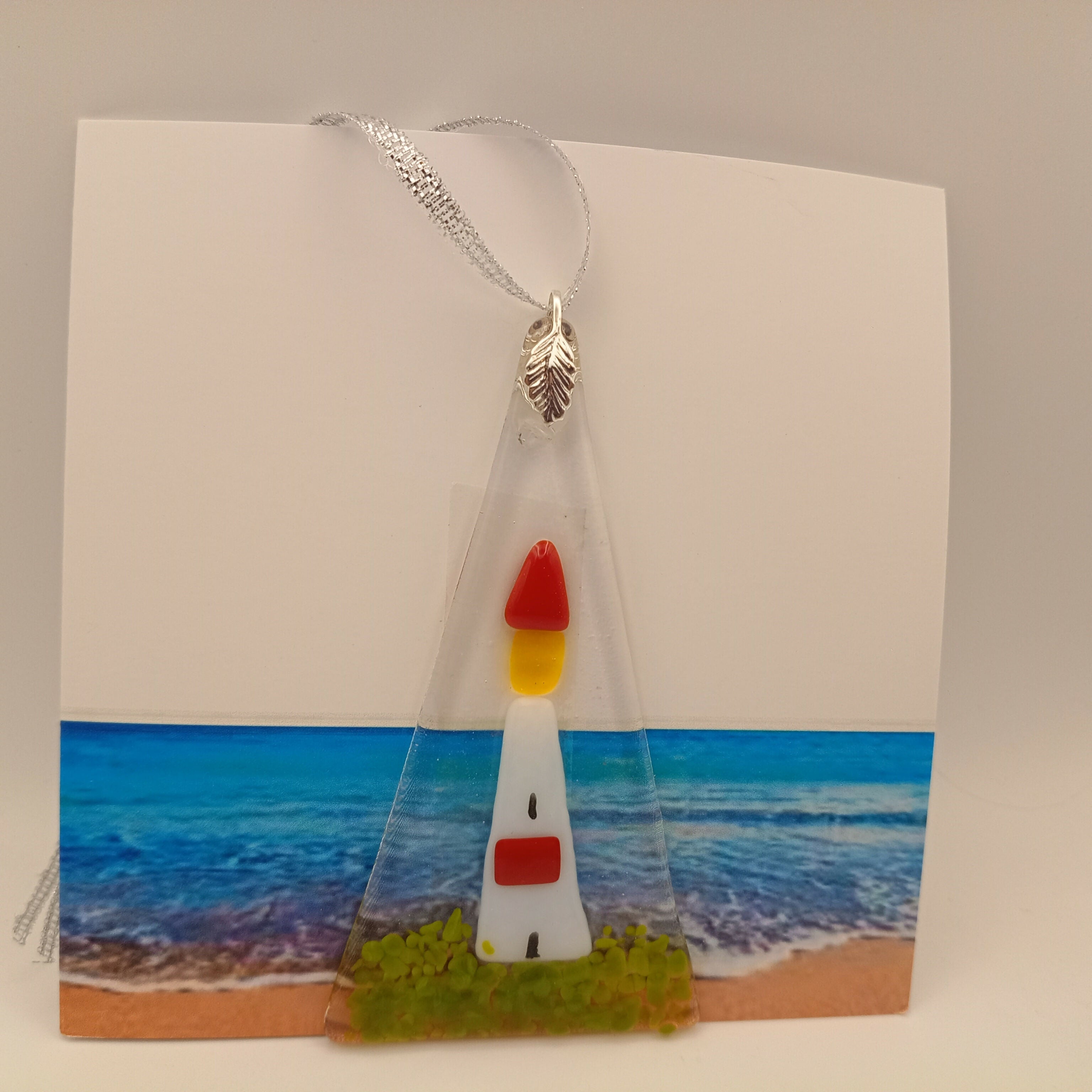 Fused Glass Lighthouse Card