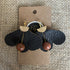 Forest Whisper – Chocolate brown Leather Flower Earrings with Brown Stone