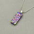Pink Rainbow Raindrop Dichroic Glass Necklace and Earrings Set - Sterling Silver, Handmade by Jade Tapson Glass