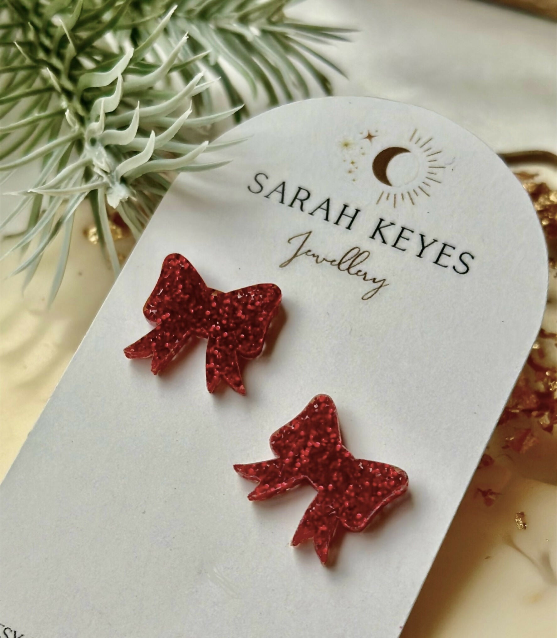 CUTE, CHRISTMAS BOW STUDS