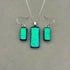 Emerald Green Dichroic Glass Necklace and Earrings Set - Sterling Silver, Handmade by Jade Tapson Glass