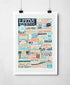 Leeds Landmarks Print Peach