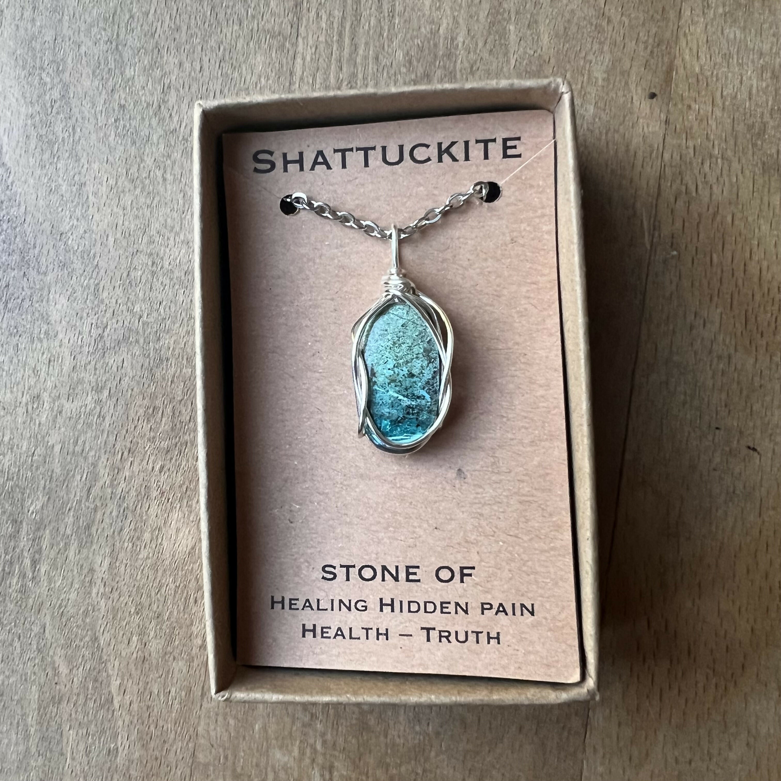 Shattuckite Wire Wrapped Pendant