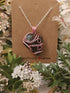 Jasper Wire Wrapped Crystal Necklace on Sterling Silver Chain