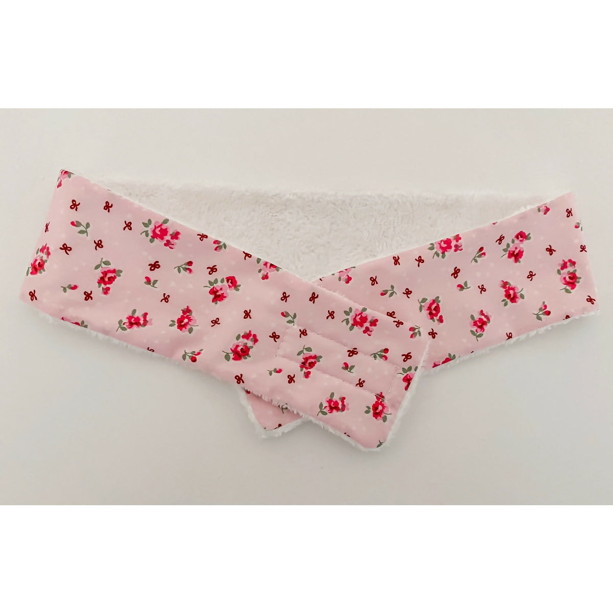 Pink Posy Floral Makeup Spa Headband with Adjustable Velcro Strap