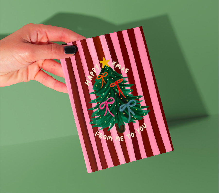 Happy Xmas Illustrated Christmas Card