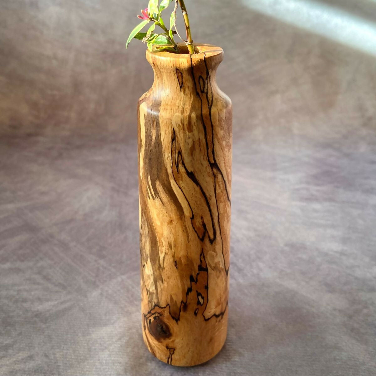 Bud vase spalted beech