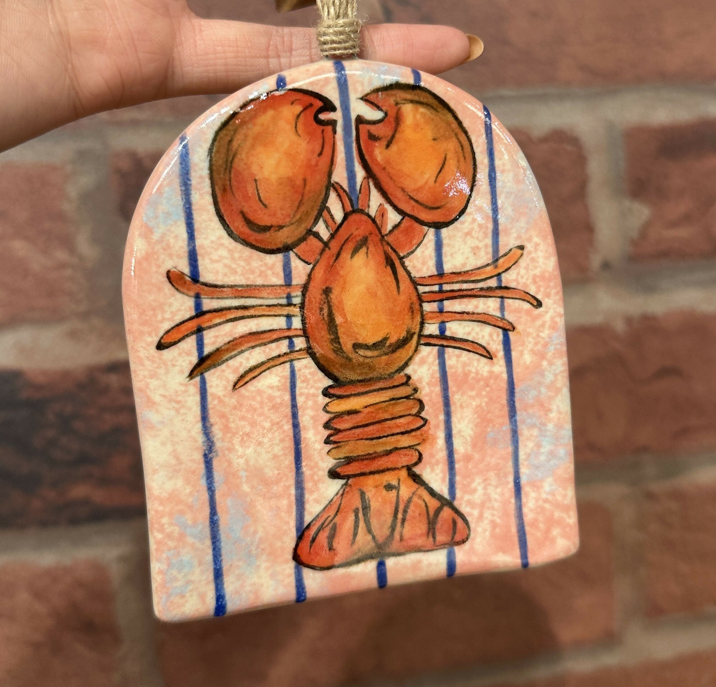 Handmade Ceramic Lobster Wall Hanging