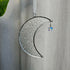 Clear Textured Crescent Moon Stained Glass Suncatcher