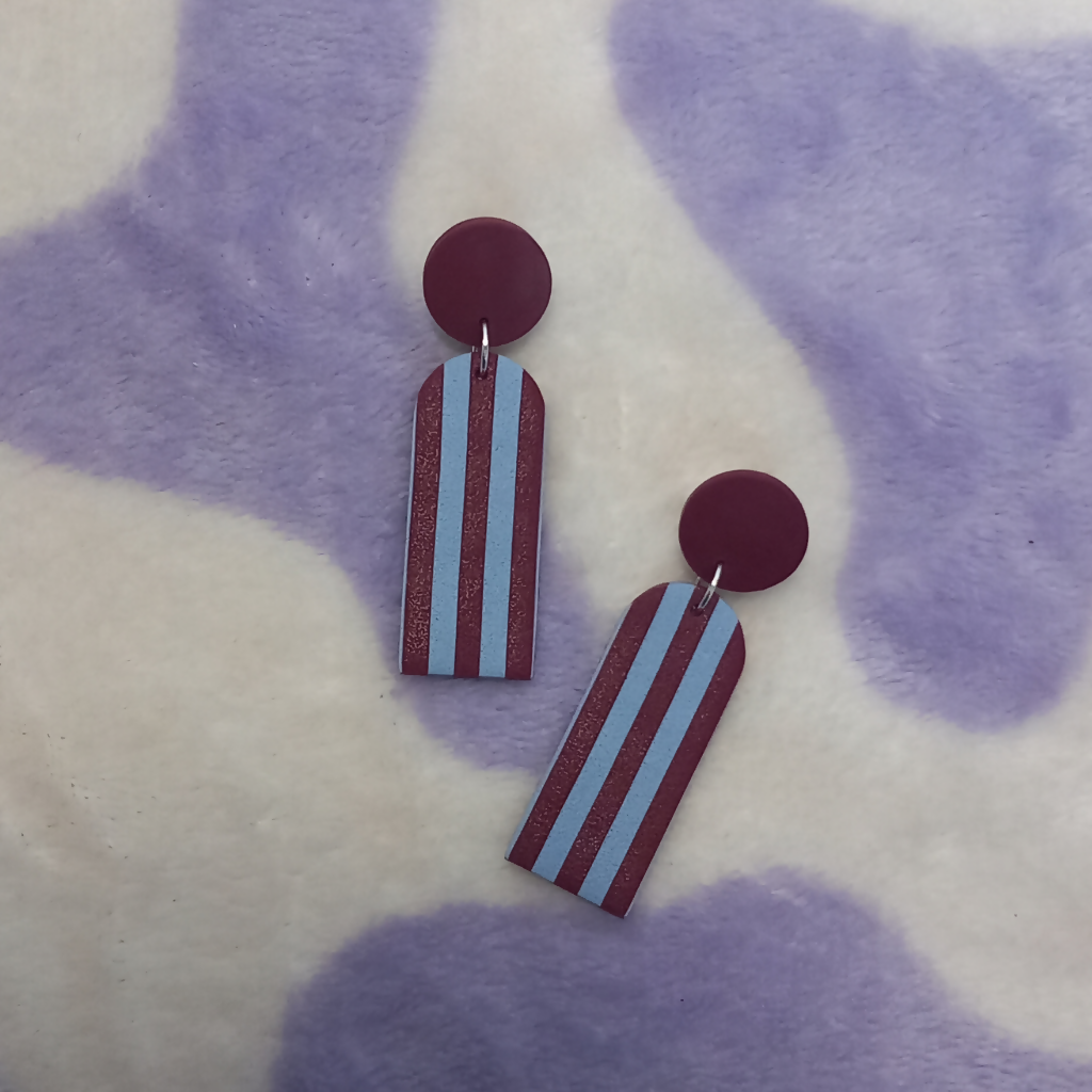 Polymer Clay Stripe Arch Earrings
