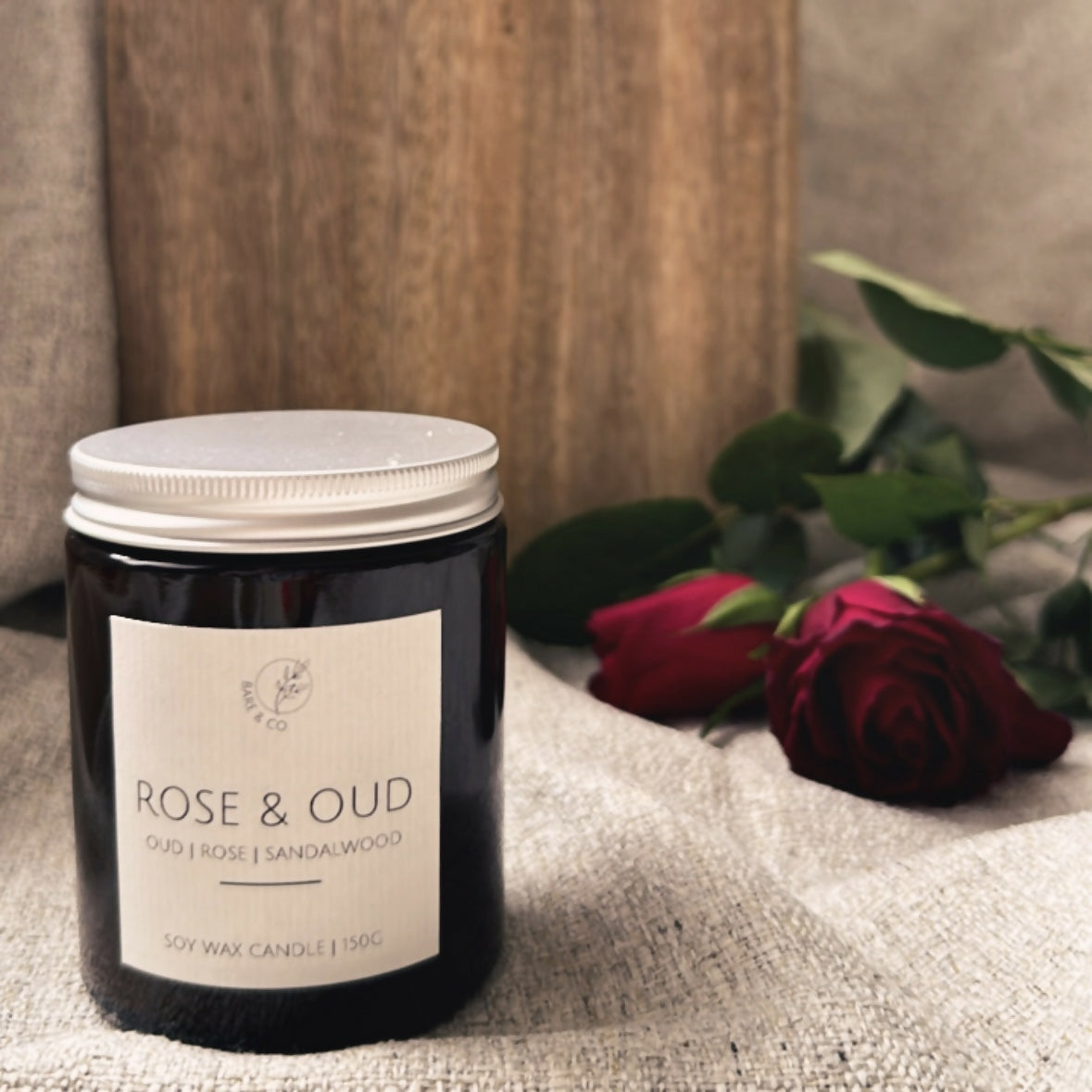 ROSE & OUD SOY WAX CANDLE 180ML