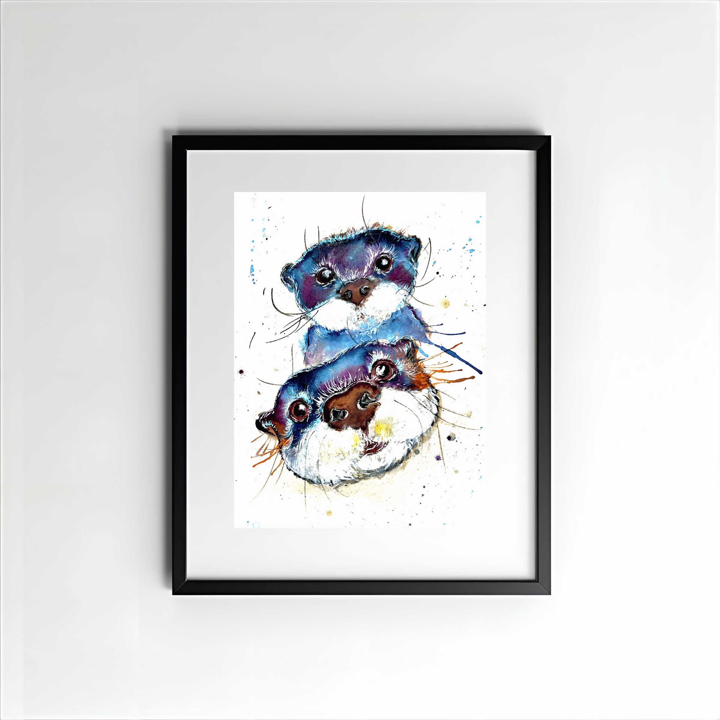 FINE ART PRINT OF THE OTTER DUO, PART OF THE 'ANIMAL ART COLLECTION'