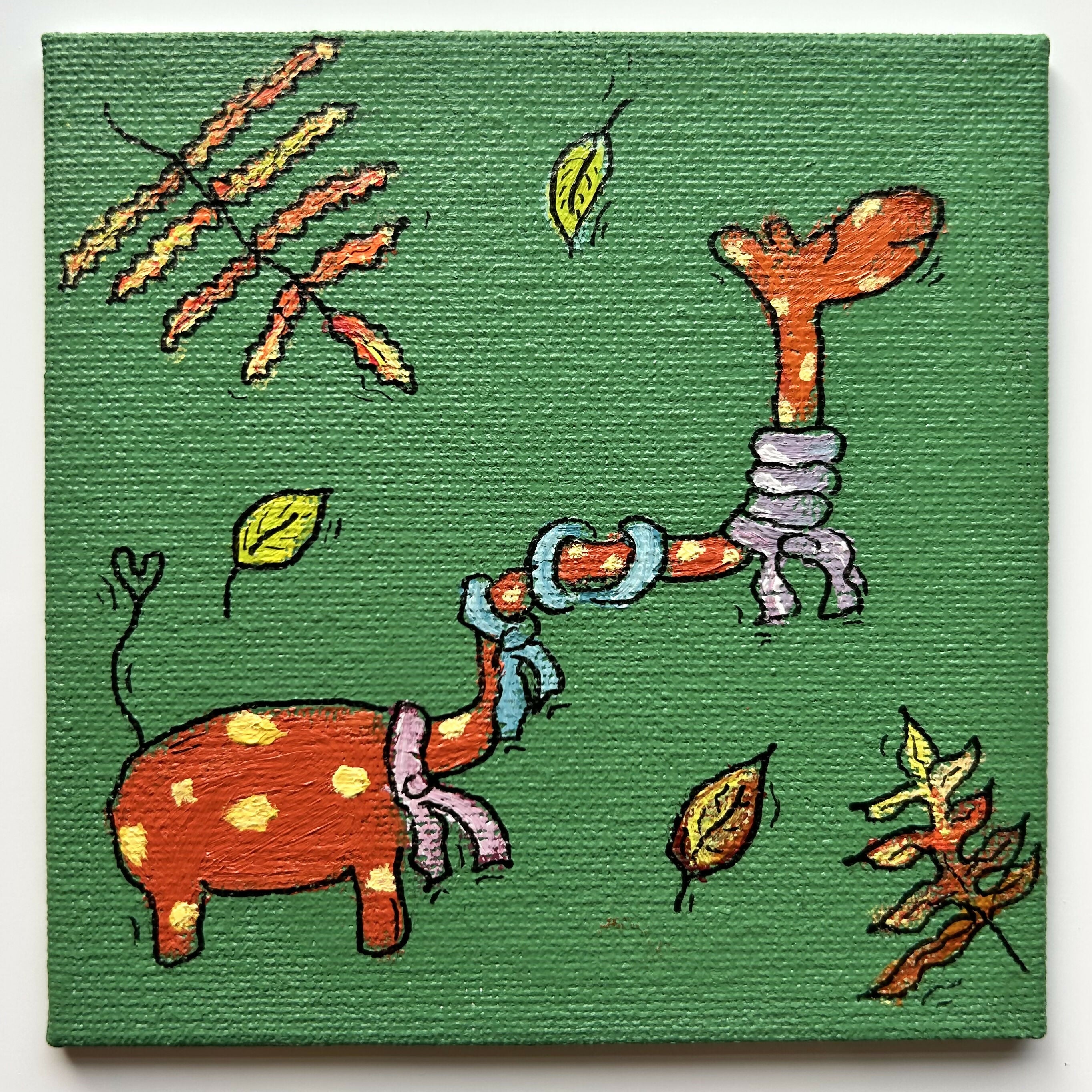 Autumnal Giraffes Original Artwork