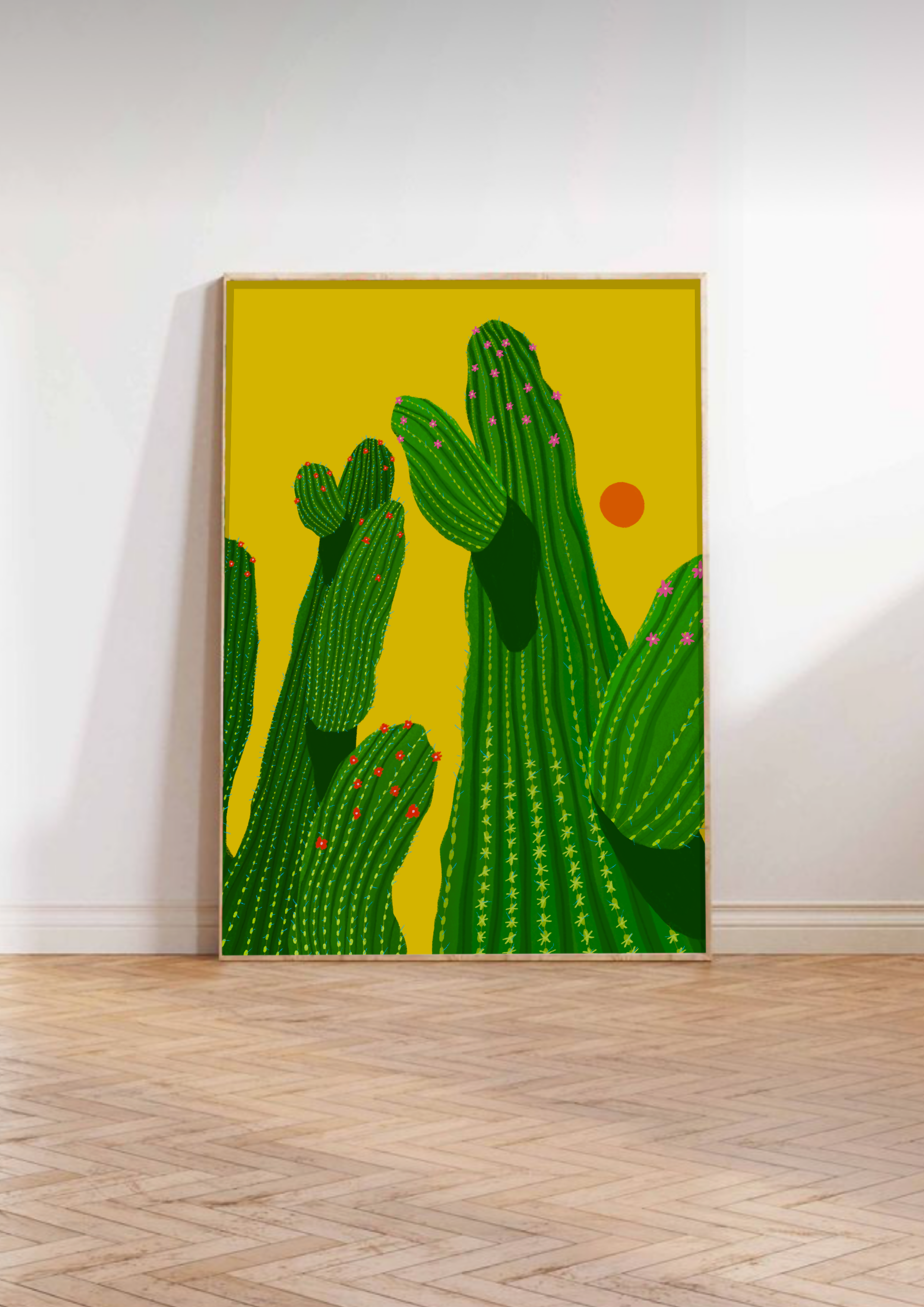 Yellow Cactus Art Print