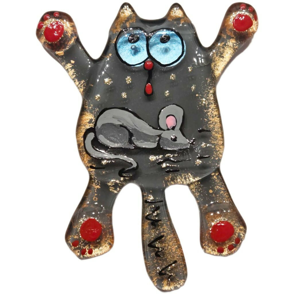 Marshmallow Glass Cat Magnet Assorted | Leeds Souvenir