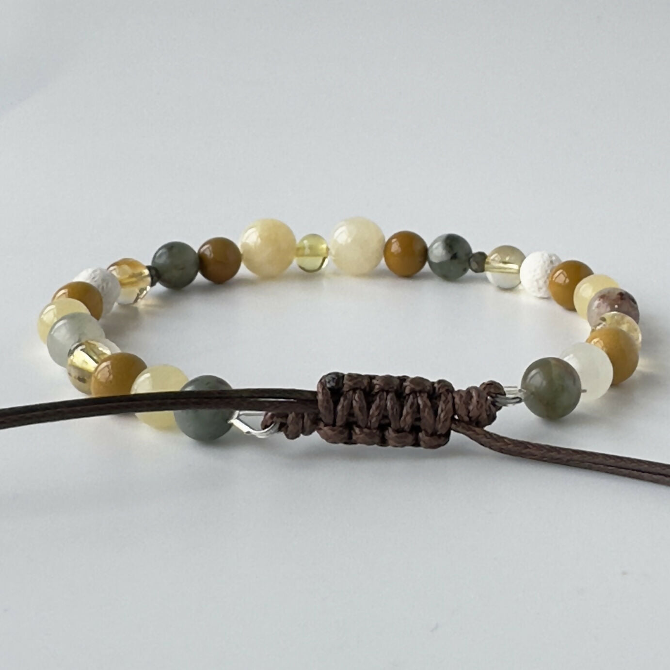 UNISEX HEALING CRYSTAL SOLAR PLEXUS CHAKRA BRACELET WITH AROMATHERAPY BEADS