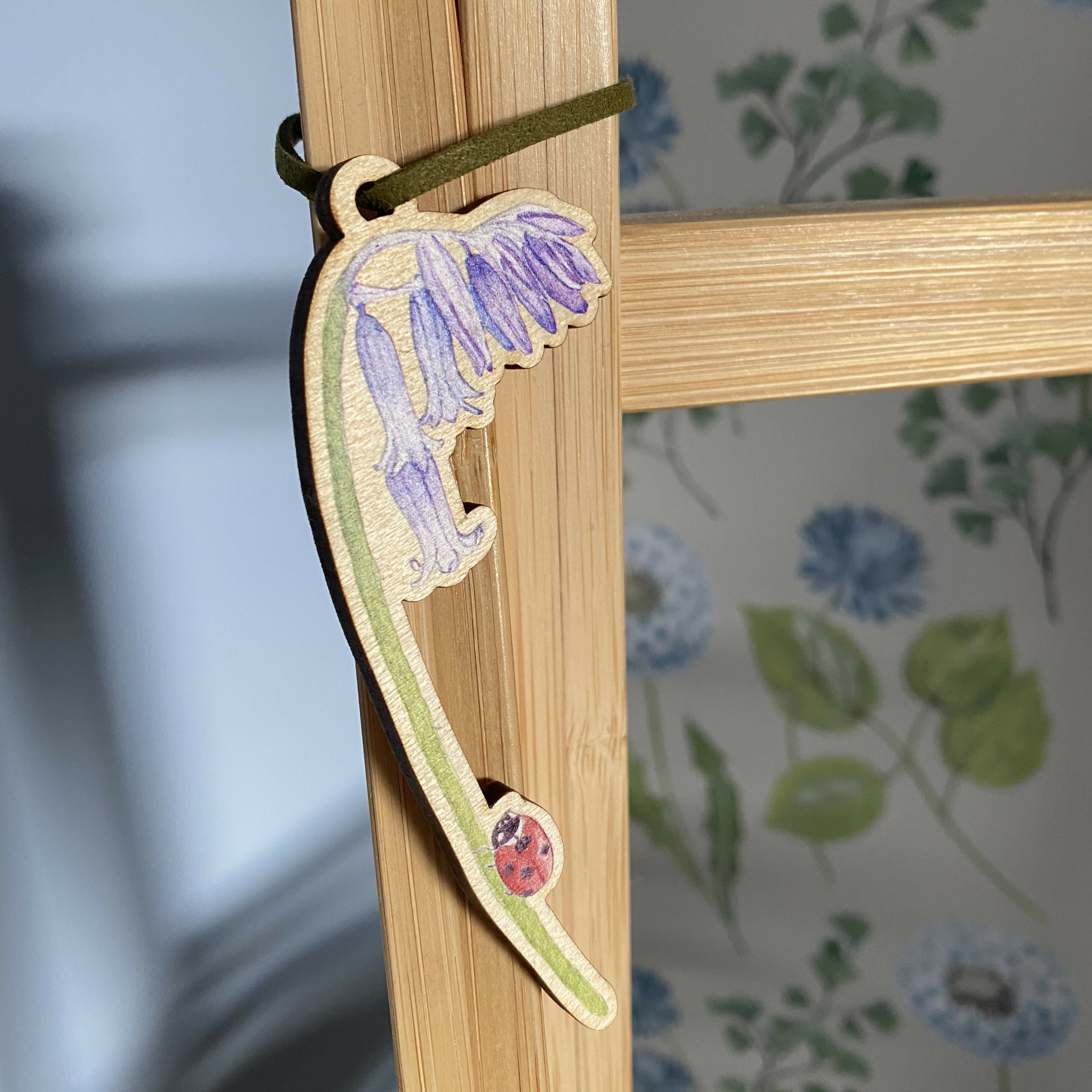 English Bluebell Hanging Wooden Decoration