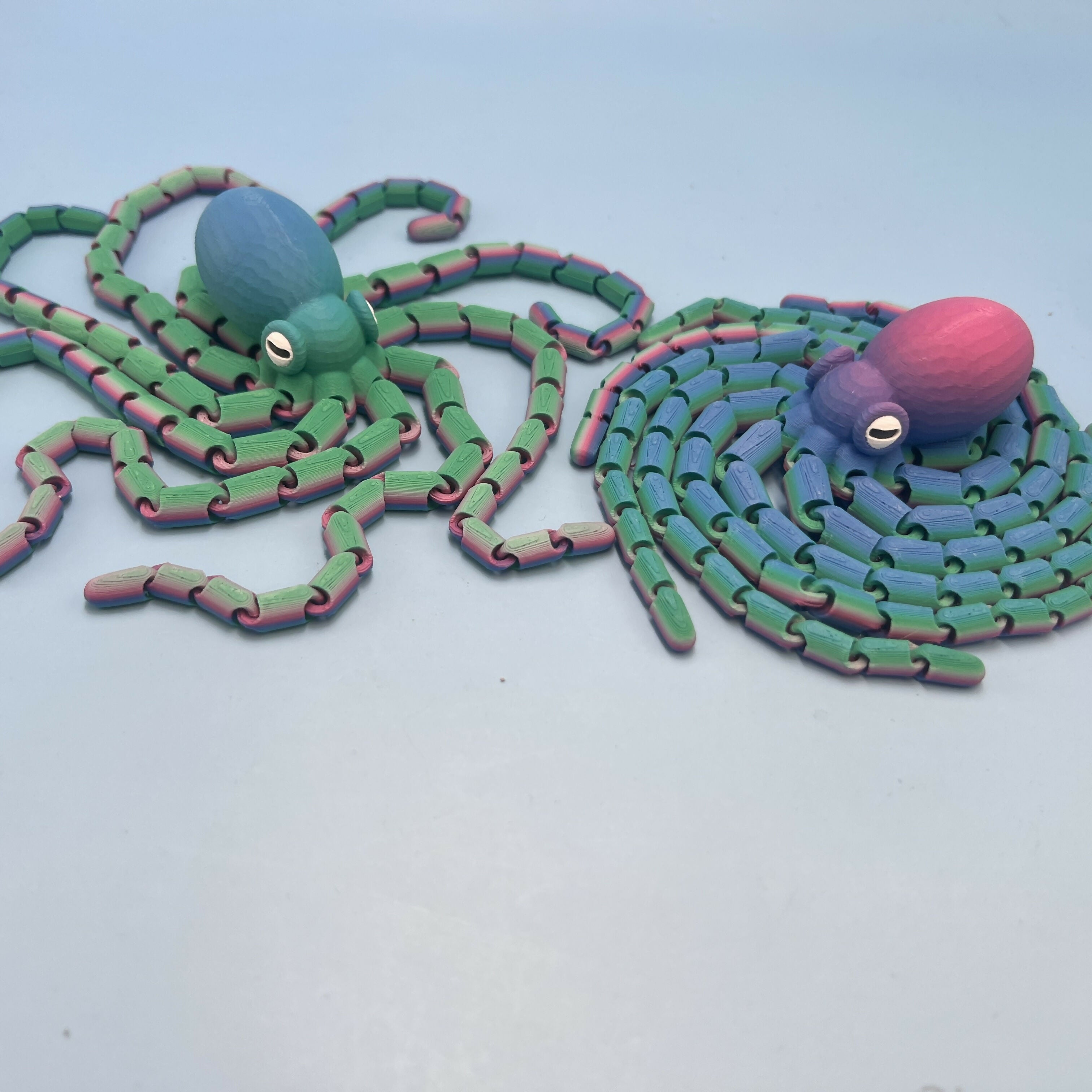 3D Printed LARGE: Articulated Sensory Fidget Animals friends Octopus Purple/Blue/Teal Spectrem 18cm